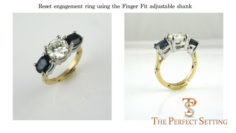 Reset engagement ring for arthritic fingers