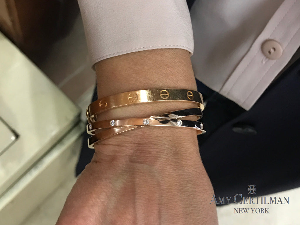 criss cross rose gold diamond cuff bracelet cartier
