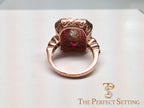 Ruby Diamond Scroll work ring