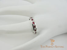 Load image into Gallery viewer, Lab Grown Princess Cut Ruby Eternity Ring