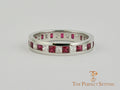 Ruby Diamond Princess Cut Channel Wedding Ring