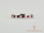 Princess Cut Diamond and Ruby Eternity Ring