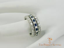 Load image into Gallery viewer, Sapphire Diamond Princess Cut Channel Wedding Ring