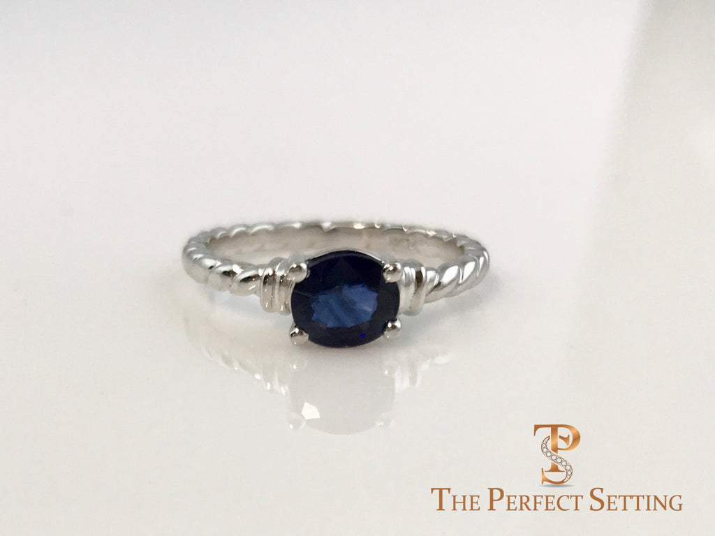 Oval Sapphire Rope Ring