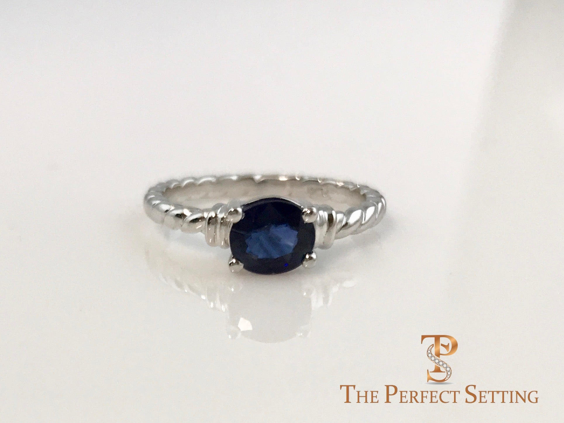 Oval Sapphire Rope Ring
