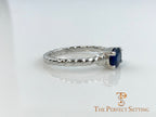 Oval Sapphire Rope Ring Side View