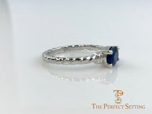 Load image into Gallery viewer, Oval Sapphire Rope Ring Side View
