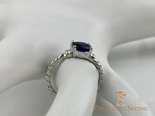 Load image into Gallery viewer, Oval Sapphire Rope Ring side on finger