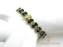 Load image into Gallery viewer, Sapphire and Gold Tennis Bracelet