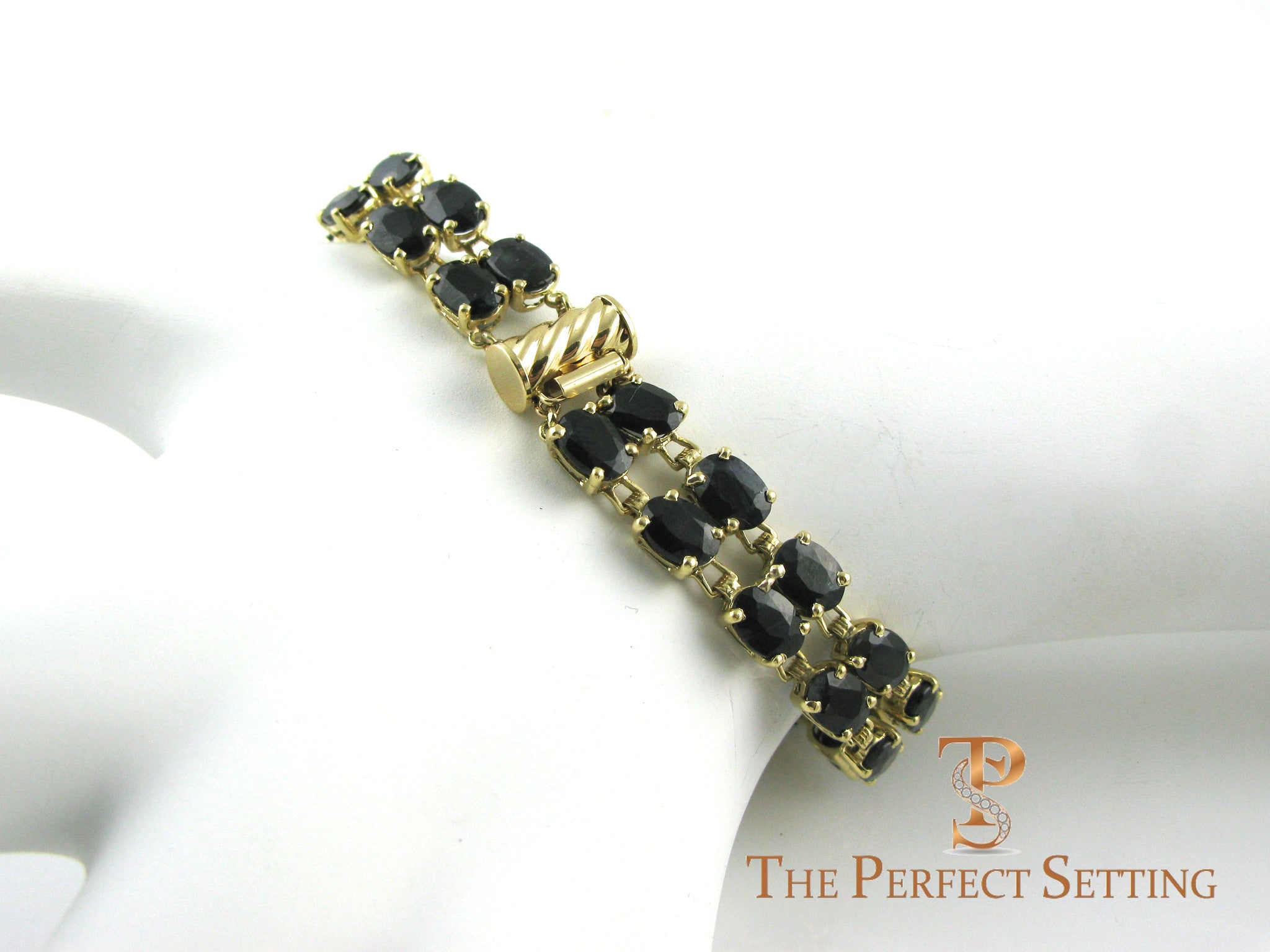 Sapphire and Gold Double Tennis Bracelet