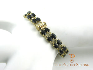 Sapphire and Gold Double Tennis Bracelet