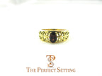 18K Yellow Gold Scroll Ruby Ring
