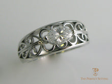 Load image into Gallery viewer, Gold Scroll Ring w/Marquise Diamond