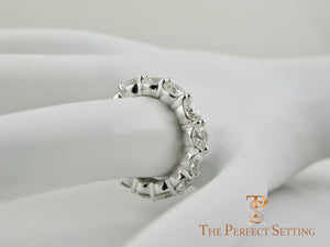 Shared Prong Round Diamond Eternity Band 4.70 ctw side view