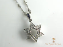 Load image into Gallery viewer, Star of David with Diamond and Sapphire Necklace