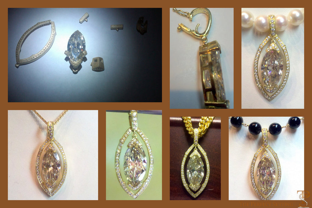 resetting marquise yellow diamond to pendant
