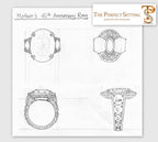 Original Sketch - Custom Alexandrite Diamond Anniversary Ring