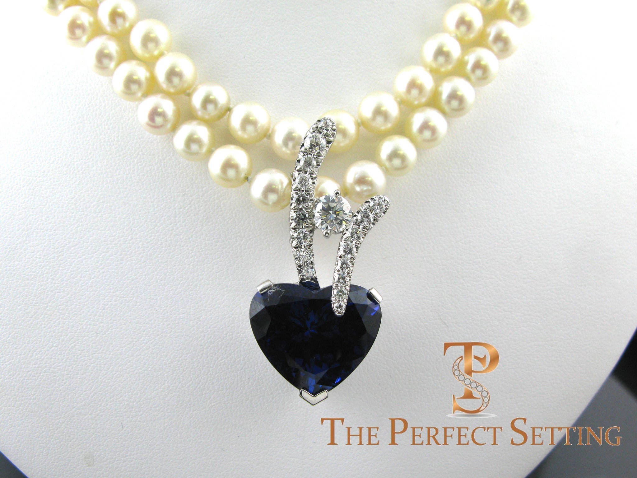 Tanzanite Heart and Diamond Pendant Enhancer