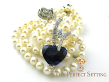 Load image into Gallery viewer, Tanzanite Heart and Diamond Pendant Enhancer