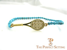 Load image into Gallery viewer, tennis bracelet gold diamond turquoise