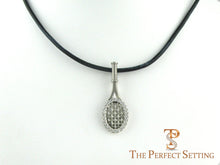 Load image into Gallery viewer, Tennis Racquet Pendant with Diamonds Sterling Silver