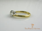Pear and Round Diamond Three Stone Engagement Ring