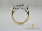 Pear and Round Diamond Three Stone Engagement Ring