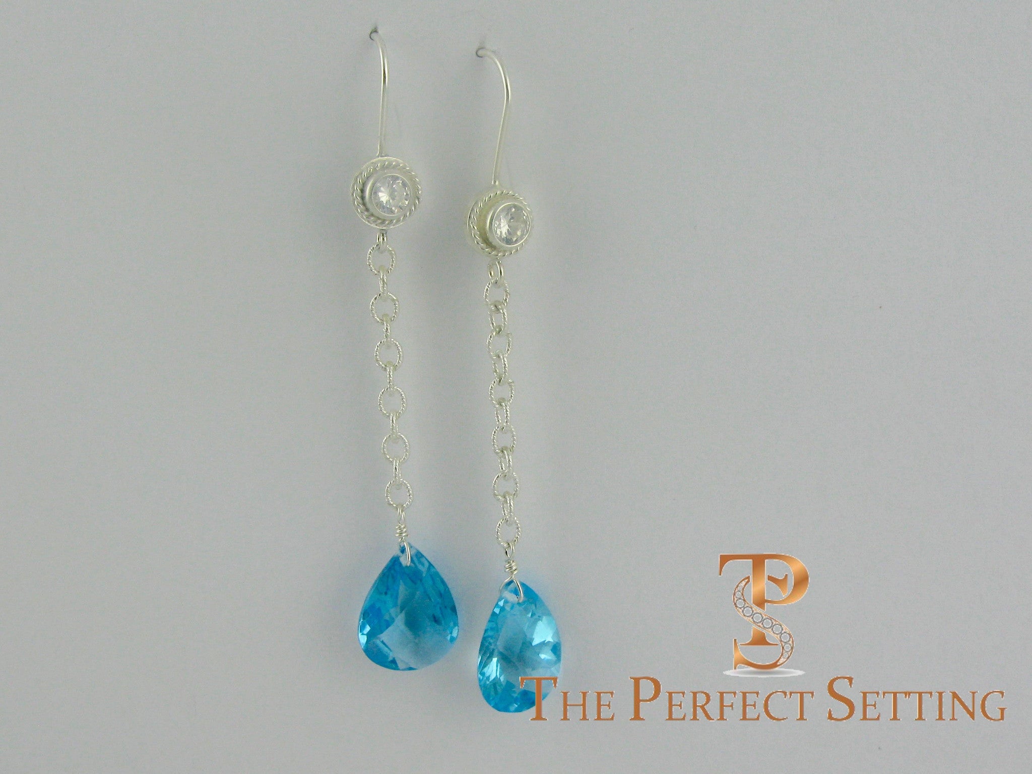 Topaz and Sterling Earrings on Wire - Bridesmaid Gift