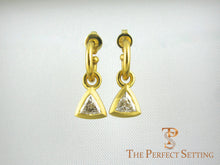 Load image into Gallery viewer, Diamond Trillian Trilliant earrings gold