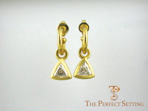 Diamond Trillian Trilliant earrings gold