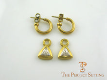 Load image into Gallery viewer, Diamond Trillian Trilliant earrings dangles