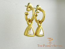 Load image into Gallery viewer, Diamond Trillian Trilliant earrings