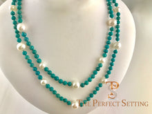 Load image into Gallery viewer, Turquoise and Cultured Pearl Necklace 