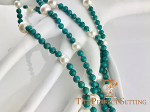 Turquoise and Cultured Pearl Necklace 