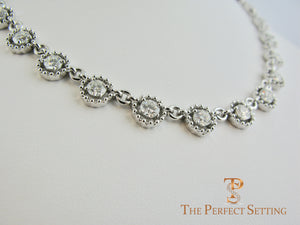 Diamond Eternity Link Necklace 10 ctw side view