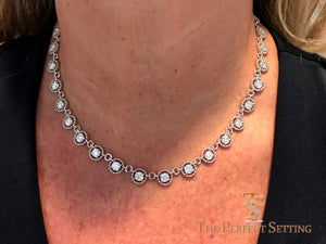 Diamond Eternity Link Necklace on neck
