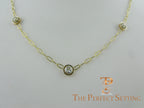 vintage diamond bezel set necklace