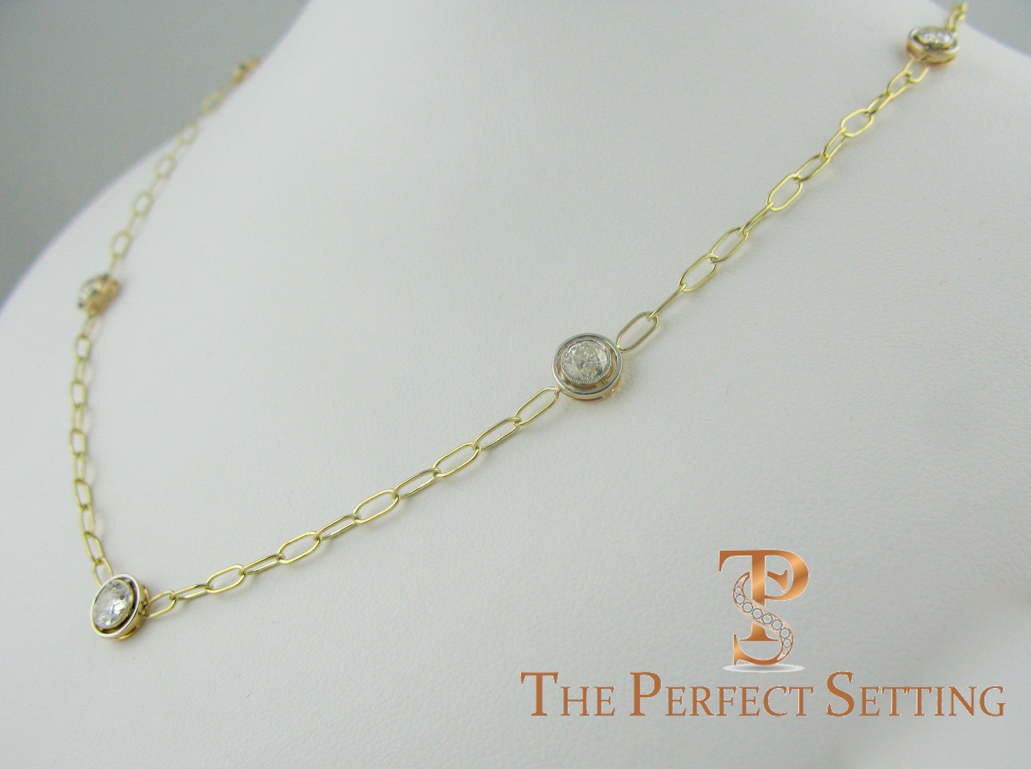 Resetting - Vintage Brooch Becomes Bezel Set Diamond Necklace