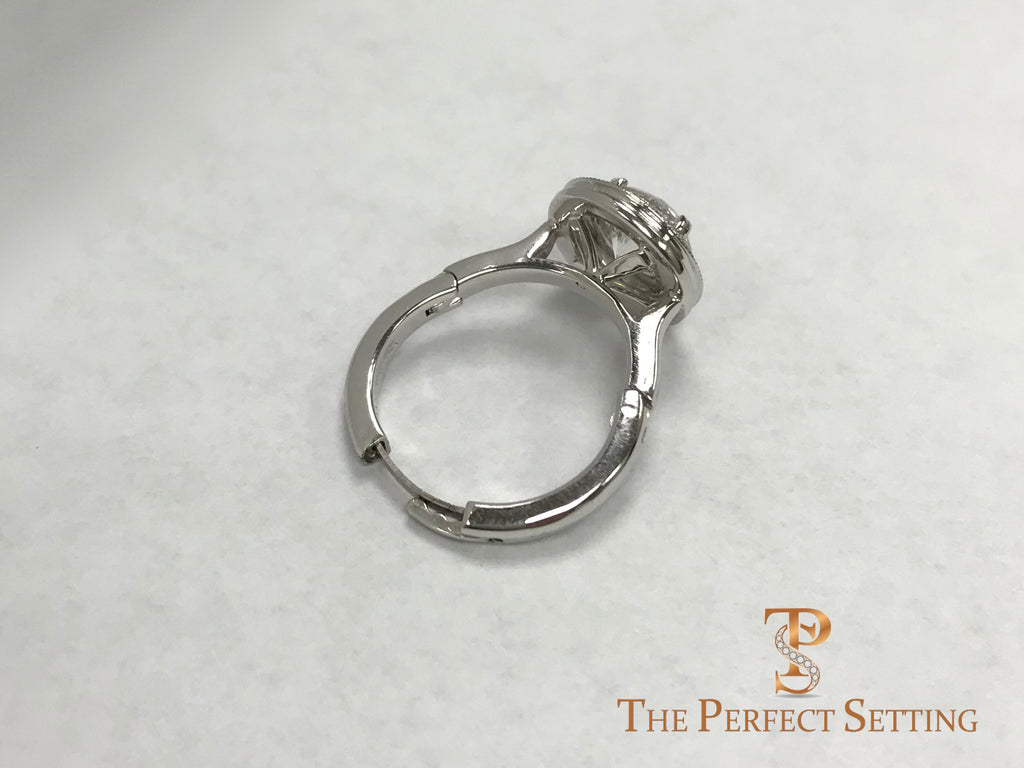 Vintage Halo Diamond Ring with Adjustable Shank for Arthritis and Arthritic Fingers