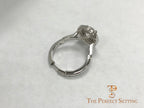 Vintage Halo Diamond Ring with Adjustable Shank for Arthritis and Arthritic Fingers