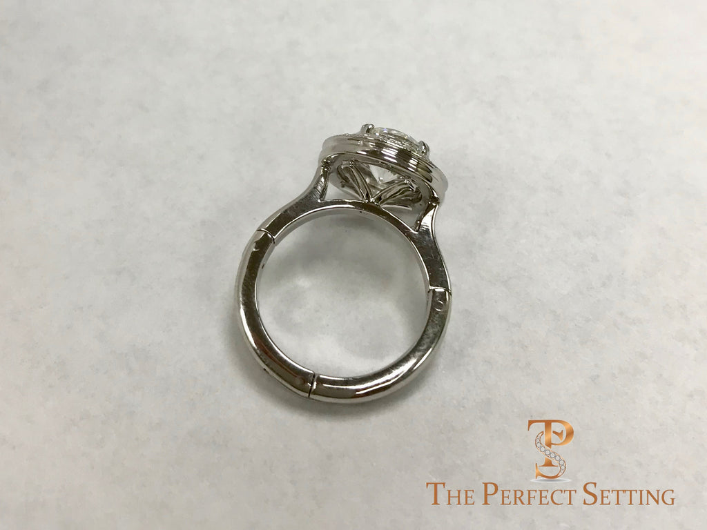 Vintage Halo Diamond Ring with Adjustable Shank for Arthritis and Arthritic Fingers