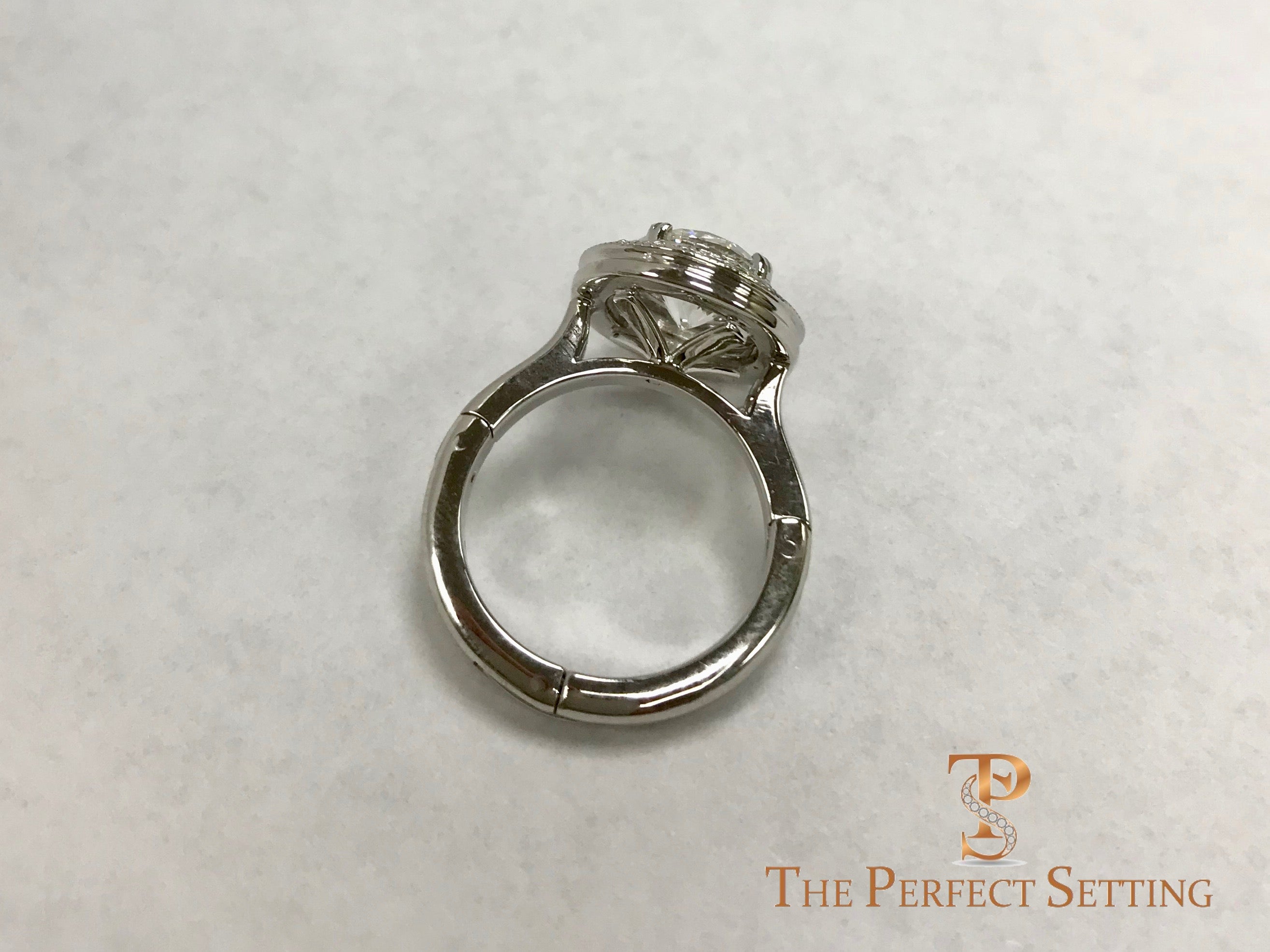 Vintage Halo Diamond Ring with Adjustable Shank for Arthritis and Arthritic Fingers