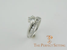 Load image into Gallery viewer, resetting diamond tiffany ring with adjustable shank for arthritis
