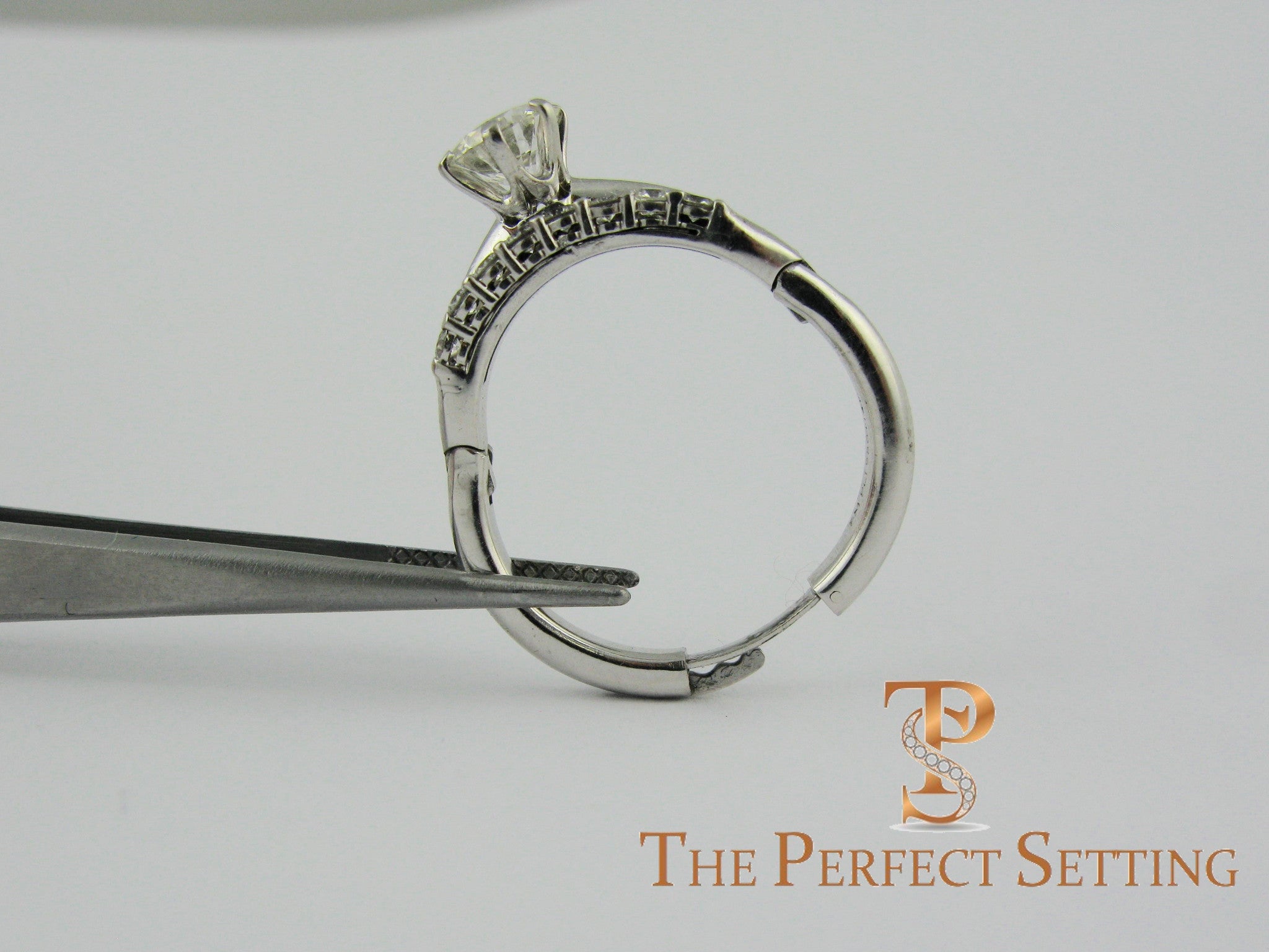 Destroyed Engagement Ring Repaired with Dual Adjustable Shank for Enlarged Knuckle