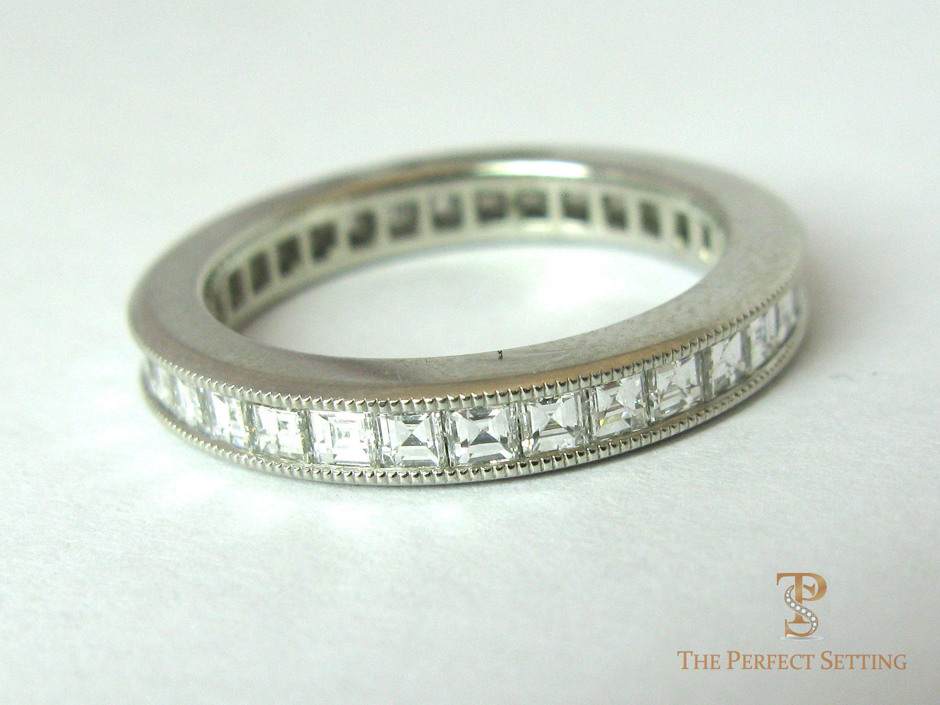 Channel Set Square Caret Diamonds