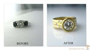 Resetting Three Stone Engagement Ring to Diamond Ring