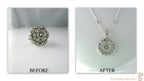 Resetting - 1950's Diamond Cocktail Ring. Before & After photo