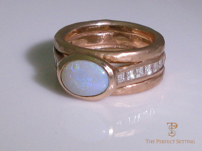Opal Diamond Rose Gold Ring