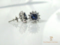 Sapphire and Diamond Halo Earrings