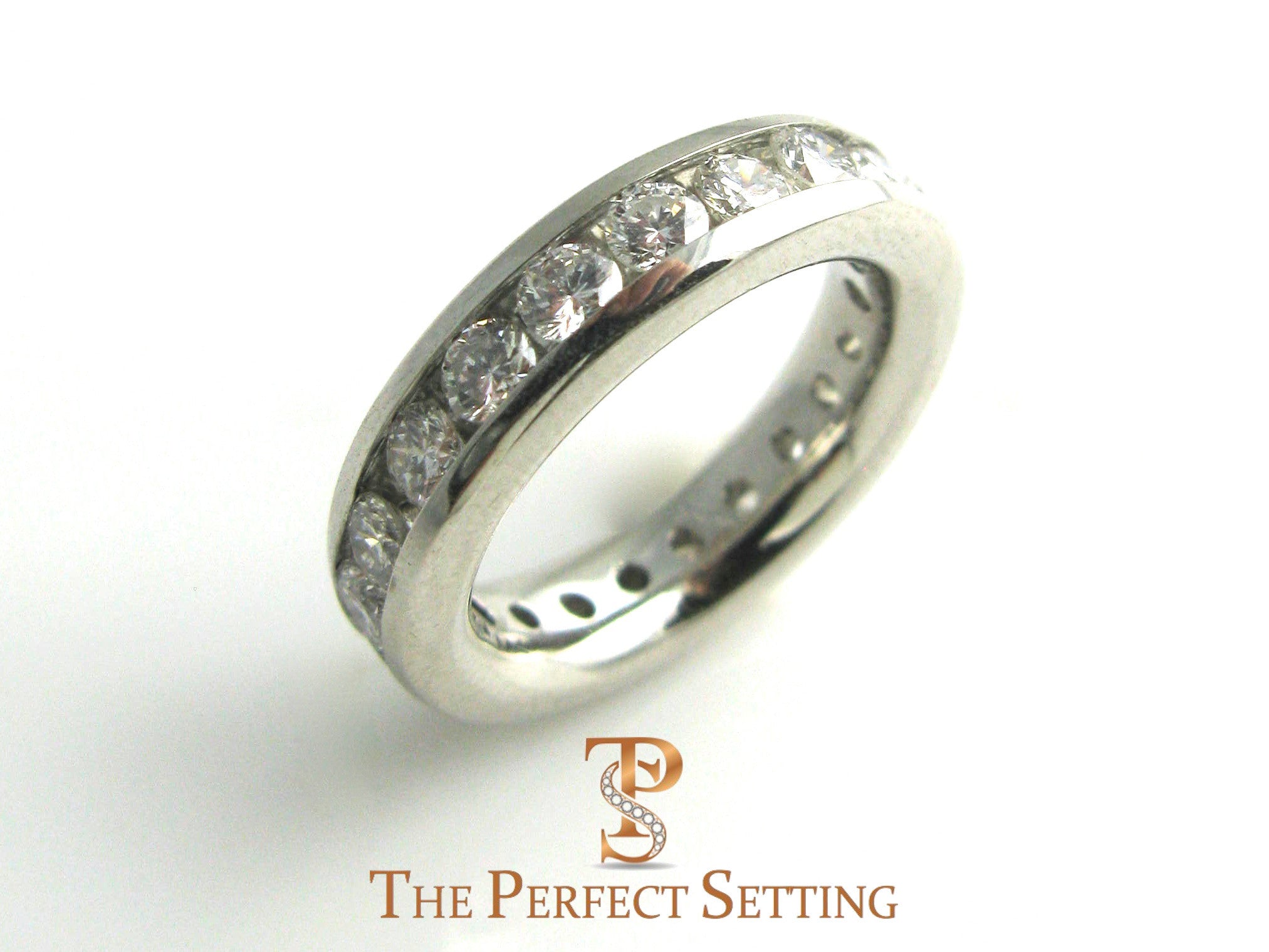 Channel Set Diamond Wedding Band